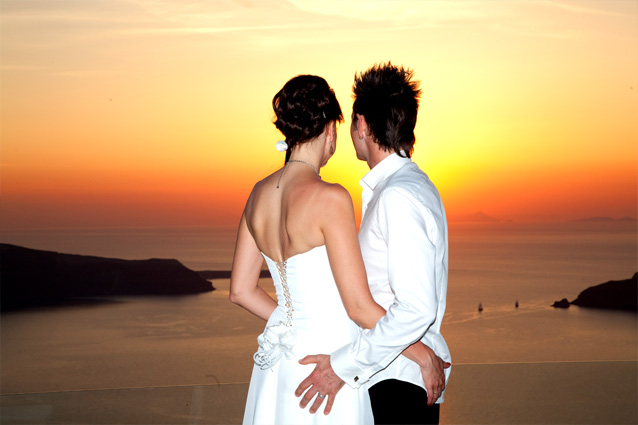 sunset wedding