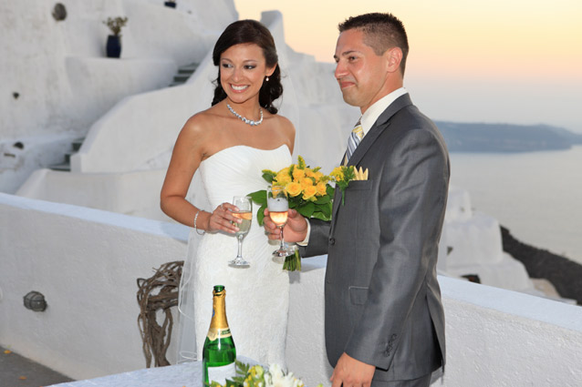 sunset wedding santorini