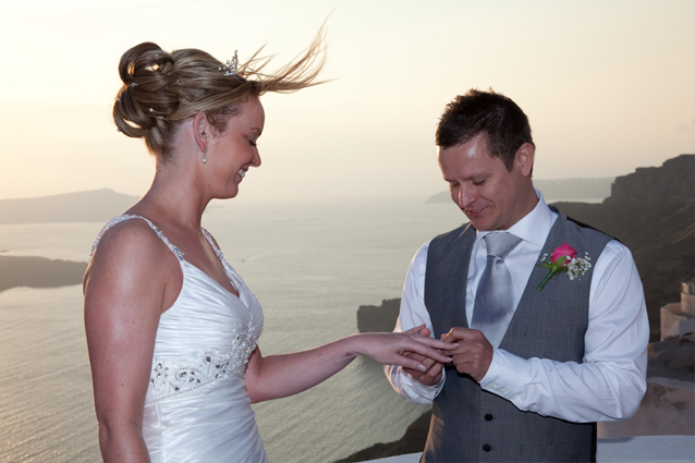 sunset wedding santorini