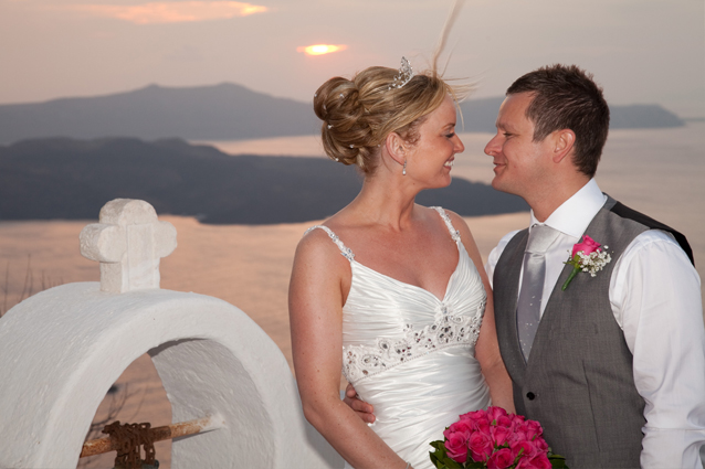 sunset wedding santorini