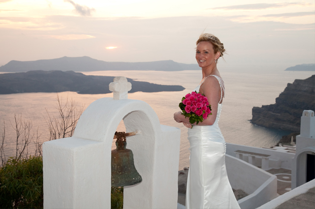 sunset wedding santorini