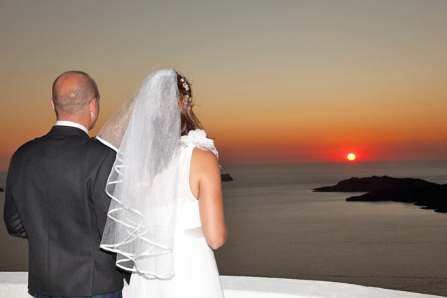 santorini sunset wedding