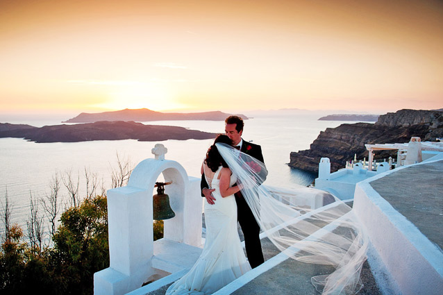 sunset wedding santorini