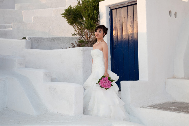 sunset wedding santorini