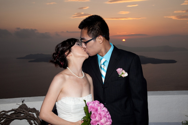 sunset wedding