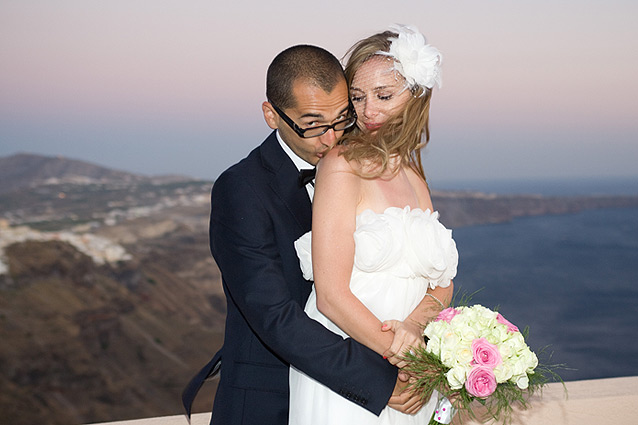 sunset wedding santorini