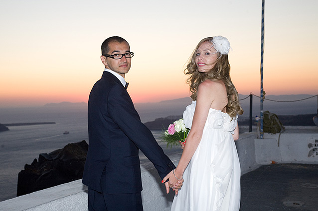 santorini sunset wedding