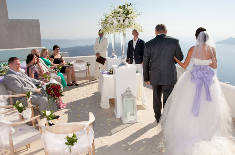 andromeda gold santorini wedding