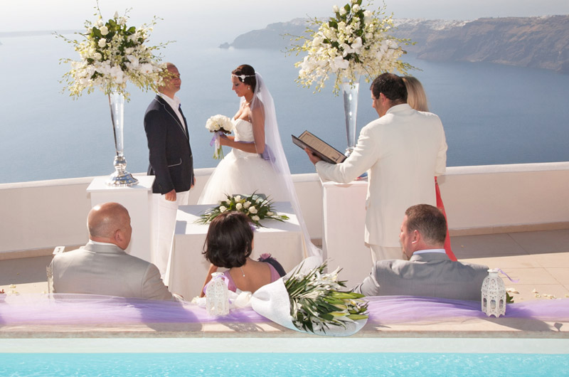 andromeda gold santorini wedding