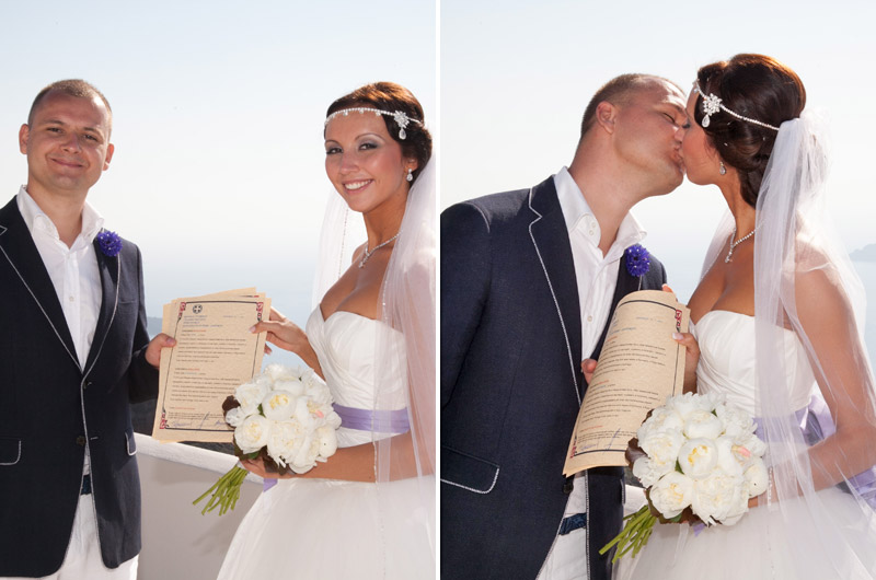 andromeda gold santorini wedding