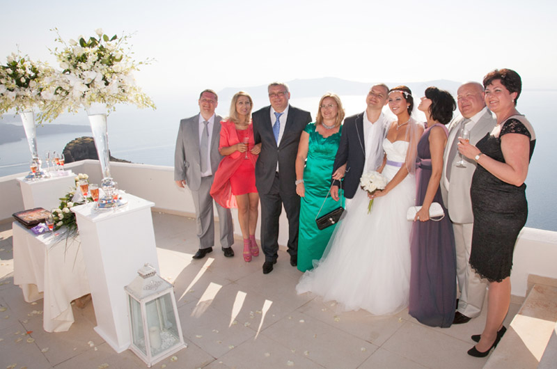 andromeda gold santorini wedding