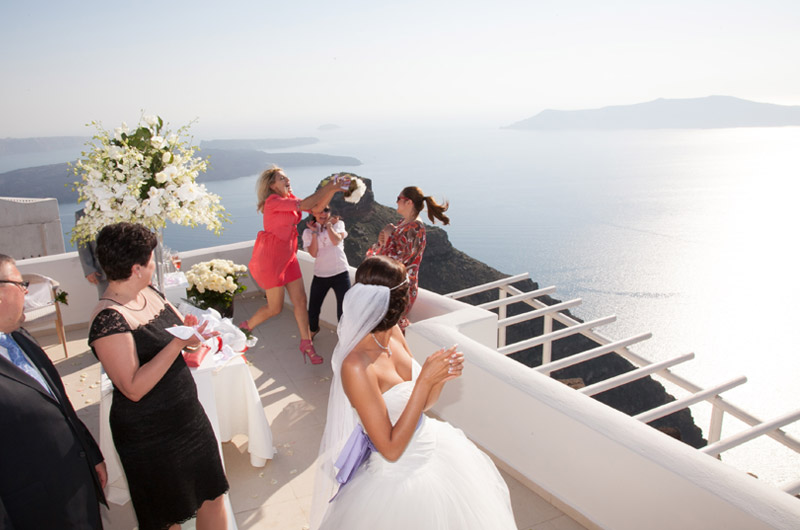 andromeda gold santorini wedding