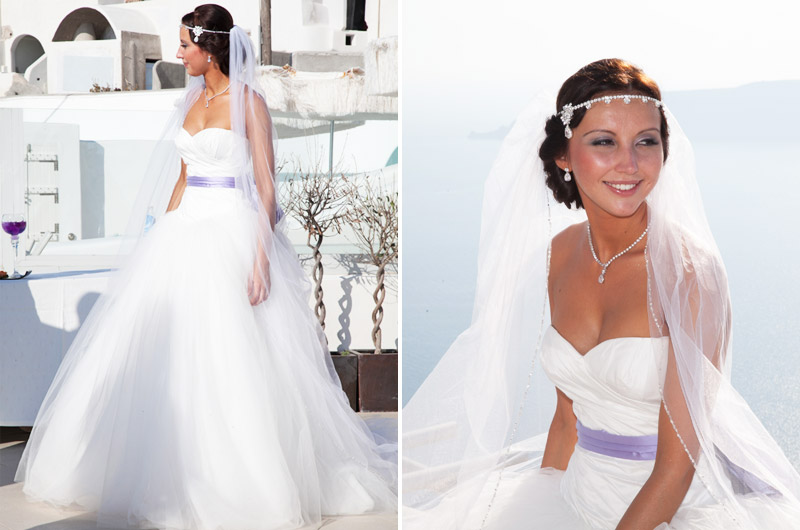 andromeda gold santorini wedding