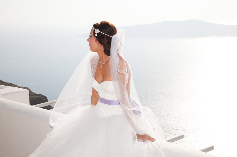 andromeda gold santorini wedding