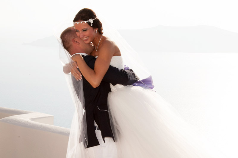 andromeda gold santorini wedding