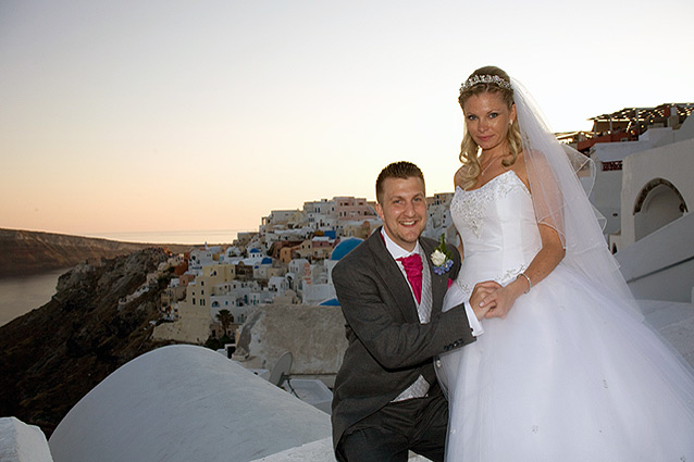 sunset in santorini