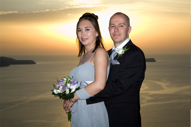 santorini sunset wedding