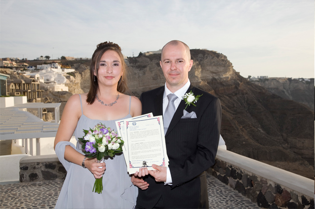 greek sunset wedding