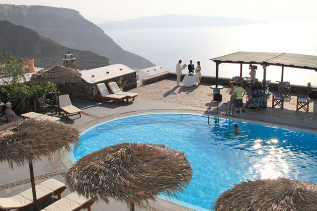 caldera butterfly wedding santorini