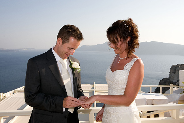 sunset wedding santorini