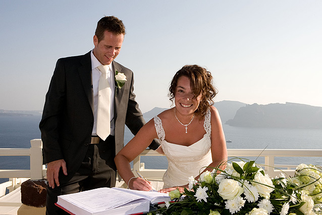 civil wedding santorini