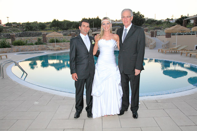pool wedding santorini