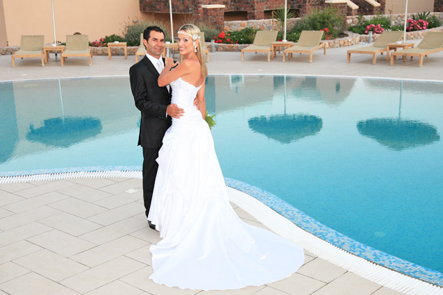pool wedding santorini