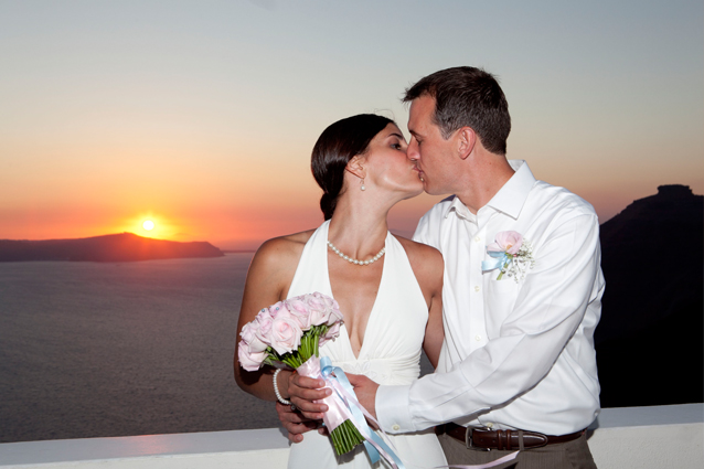 santorini sunset wedding