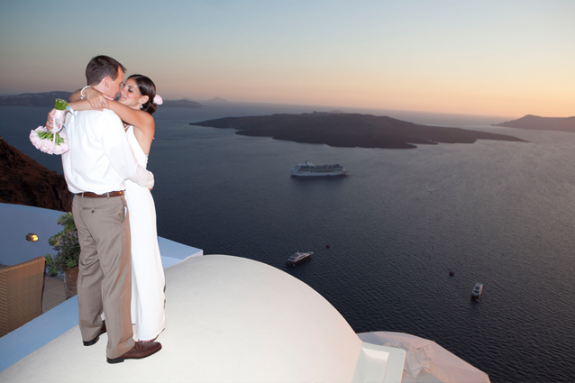 santorini sunset wedding