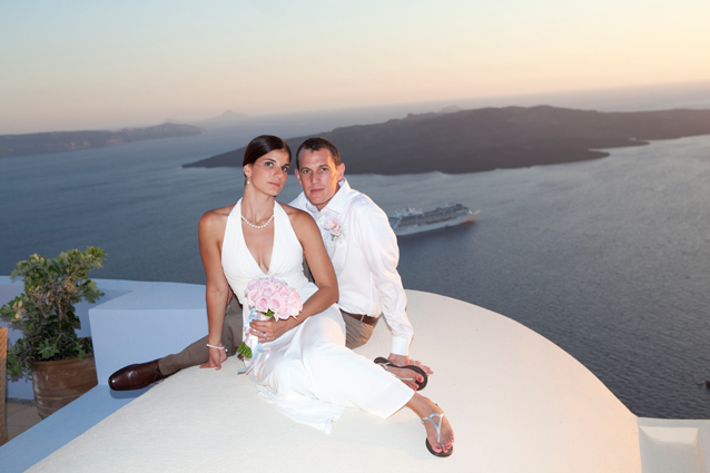 santorini sunset wedding