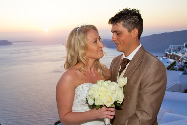 susnset wedding santorini