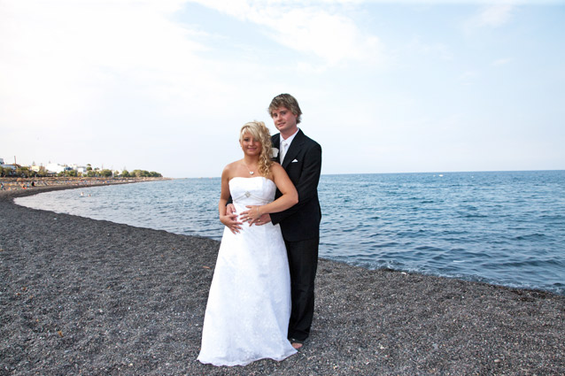 beach wedding santorini