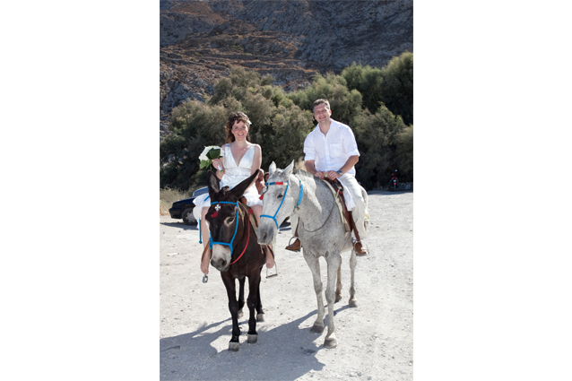 donkey ride greek wedding