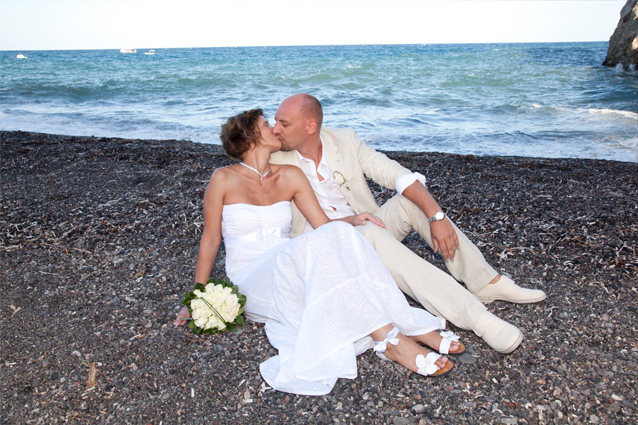 santorini greece beach wedding