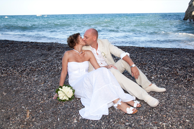 Kamari September 2010 Santorini Greece Beach Wedding