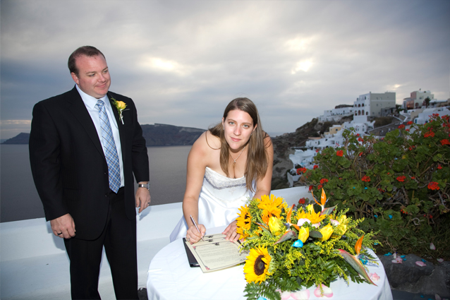 civil wedding santorini greece