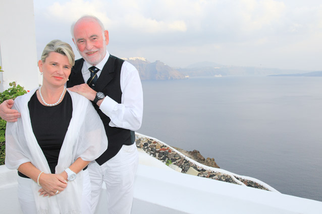 Wedding in Santorini Caldera Butterfly