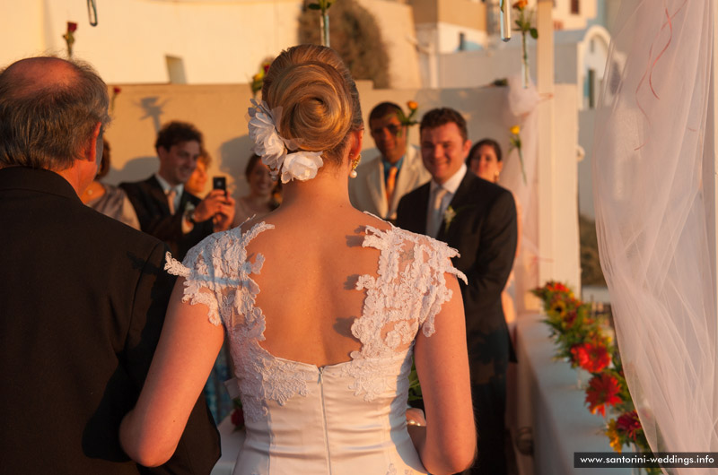 sunset wedding santorini