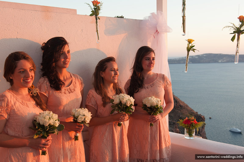 sunset wedding santorini