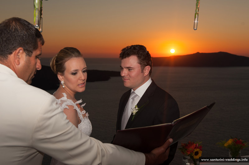 sunset wedding santorini