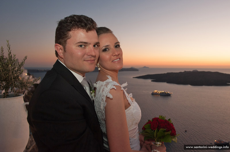 sunset wedding santorini