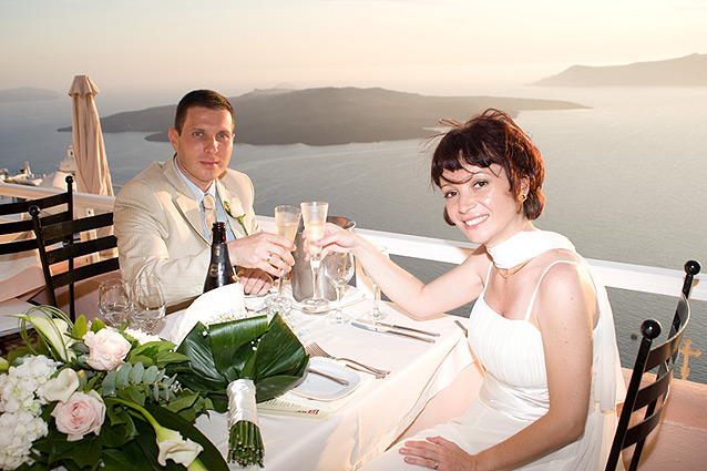 santorini sunset wedding