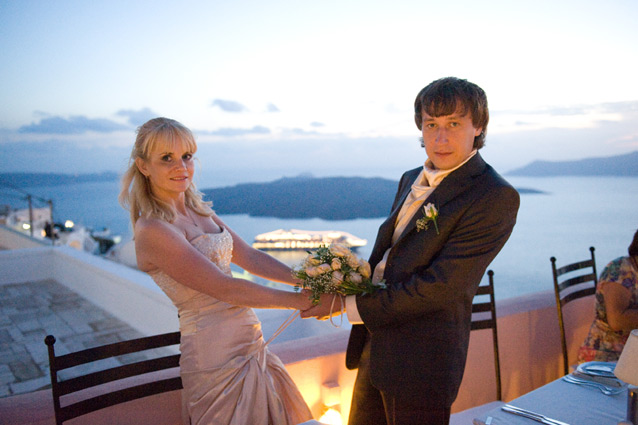 sunset wedding santorini