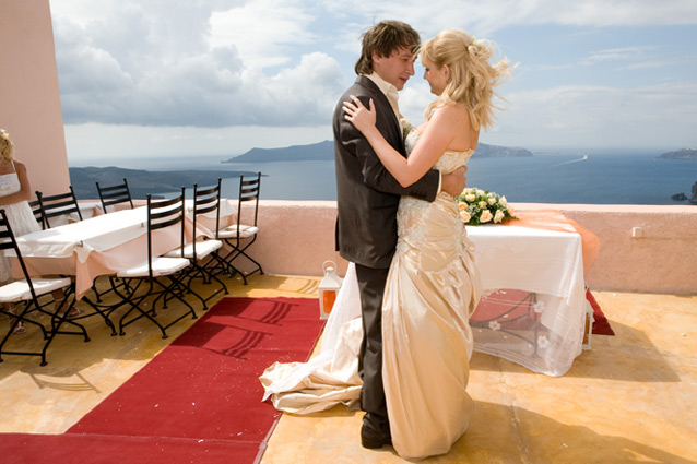 first dance santorini wedding