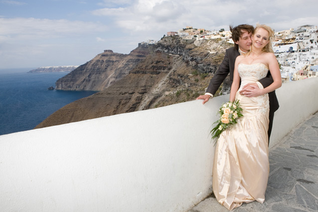 santorini caldera wedding