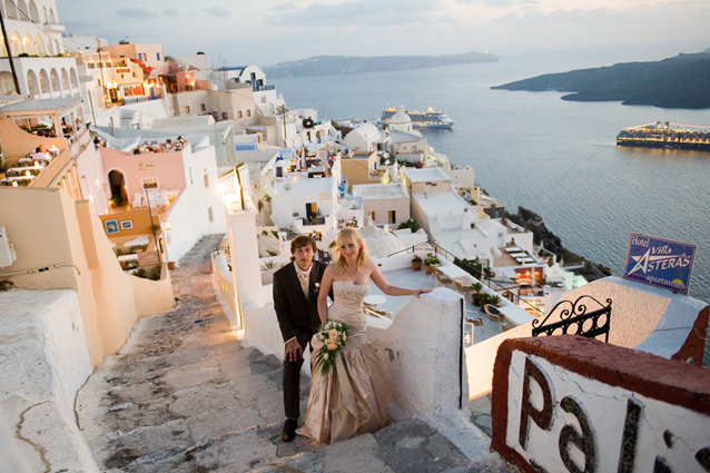 santorini fira sunset