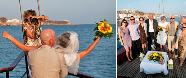 Sunset ceremony on board